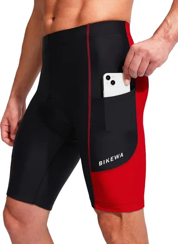 Miniatura 2 de Bikewa Pantalones cortos de ciclismo para hombre con acolchado 3D para ciclismo de carretera, ciclismo de montaña, ciclismo UPF 50+, bolsillos