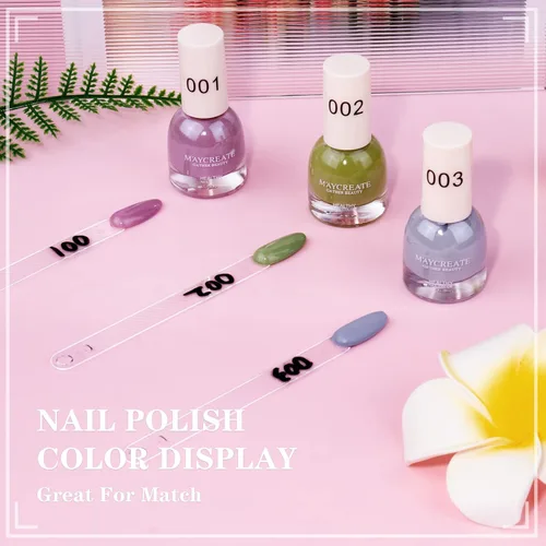 Miniatura 4 de Subay Palitos para muestras de uñas, 120 piezas de muestras de color transparente para esmalte de gel, palos de práctica de muestra en espiral