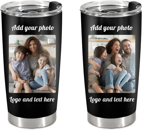 Miniatura 13 de Taza personalizada con foto y texto para hombres y mujeres, regalo para papá, mamá, familias y amigos, taza de viaje con foto e imagen