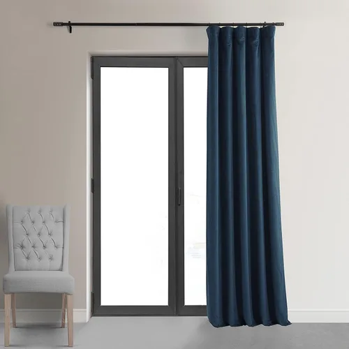 Miniatura 2 de HPD Half Price Drapes Cortinas Opacas Térmicas de Terciopelo Signature para Sala de Estar de 63 Pulgadas de Largo (1 Panel) con Bolsillo para Barra