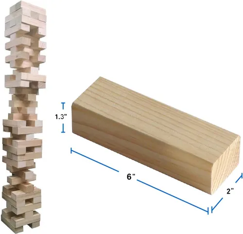 Miniatura 8 de easyGO grandes bloques de madera Stack & Tumble gigante Stacking & Tumble Tower Juego, Stacks a más de 4 pies de altura.