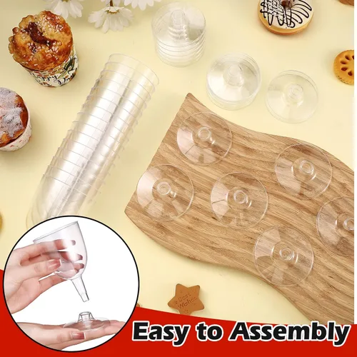 Miniatura 4 de Thenshop Paquete de 200 copas de vino de plástico desechables de 6 onzas con tallo, copas de vino transparentes para bodas, cumpleaños, despedidas