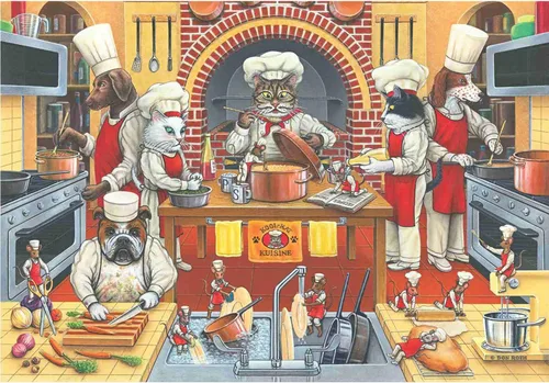 Miniatura 4 de Anatolian Puzzle - Cute Kittens - Perros de cómic, rompecabezas de 2 x 500 piezas, #3611