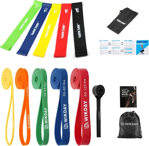 WIKDAY Resistance Bands, Pull Up Bands, Workout Bands for Exercise, Thick Heavy Resistance Band Set with Door Anchor, Elastic Bands for Body Varios
