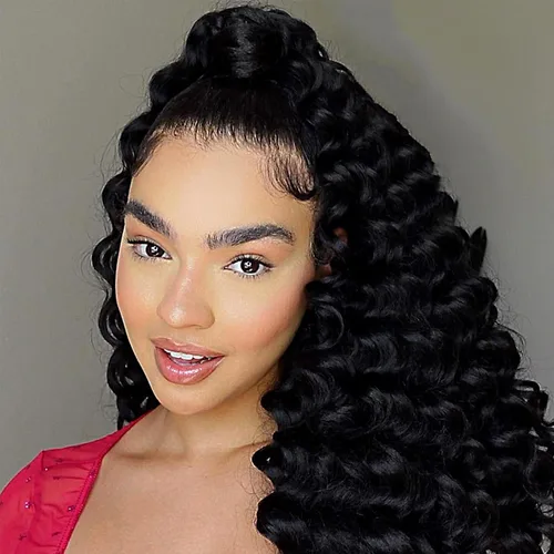 Miniatura 29 de Cabello de ganchillo con ondas oceánicas, 12 pulgadas, 8 paquetes de 3 tonos, cabello rizado de longitud media, rizado y ondulado profundo