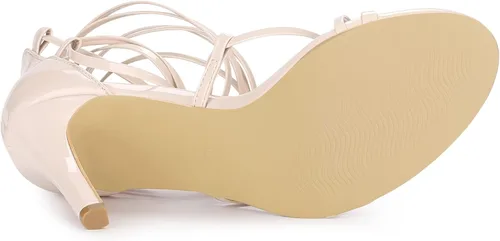 Miniatura 5 de Allegra K Sandalias de tacón de aguja con tiras y cordones para mujer