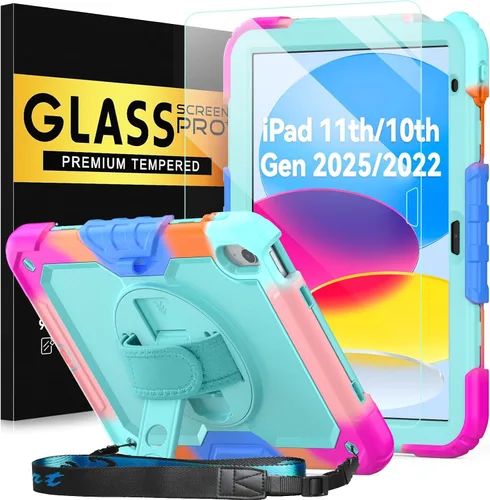 Miniatura 17 de BLOSOMEET Bonita funda para iPad de 9ª generación 2021 de 10.2 pulgadas con protector de pantalla de vidrio templado y soporte para bolígrafo, funda