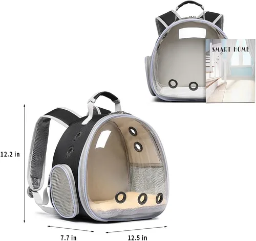 Miniatura 6 de Transportador de conejos, conejillos de indias, mochila transportadora de animales pequeños para conejos, dragón barbudo, lagarto, hámster, gatito.