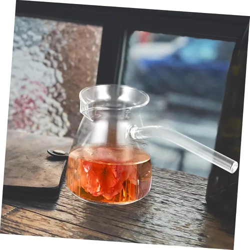 Miniatura 3 de Healeved Tetera de cristal elegante de la resistencia al calor del pote 15.2 fl oz de café preparado a mano para el hogar