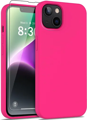 Miniatura 39 de DEENAKIN Funda compatible con iPhone 14 Plus con protector de pantalla, funda mejorada para cámara, goma de gel de silicona suave probada contra