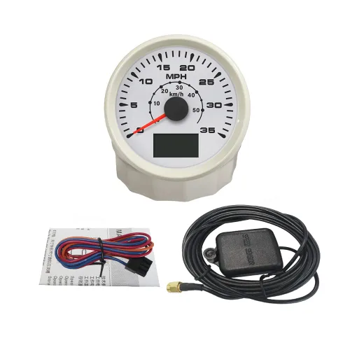 Miniatura 10 de ELING Velocímetro GPS para coche, motocicleta, barco con odómetro 0-80 mph, 0-120 km/h, para ATV, UTV, con 8 luces de fondo de 85 mm Negro+Negro