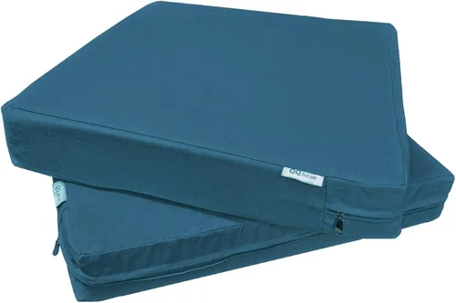 Paquete de 2 cojines de plataforma de espuma viscoelástica para exteriores de 20 x 18 x 4 pulgadas con funda interna impermeable para muebles de
