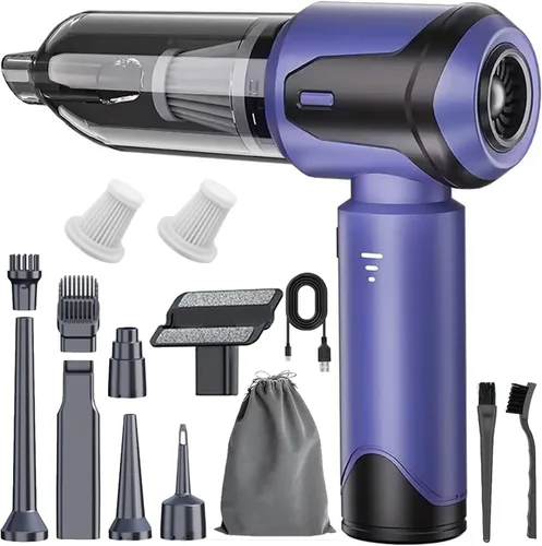 Miniatura 7 de Aspiradora portátil inalámbrica para automóvil, 20000 PA, 120 W, 4 en 1, aspiradora inalámbrica de mano de alta potencia y plumero de aire, soplador