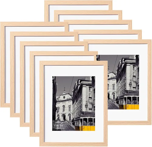 Miniatura 50 de eletecpro - Juego de 10 marcos de fotos de 5 x 7 pulgadas, collage de marcos de fotos para decoración de pared, muestra fotos de 4 x 6