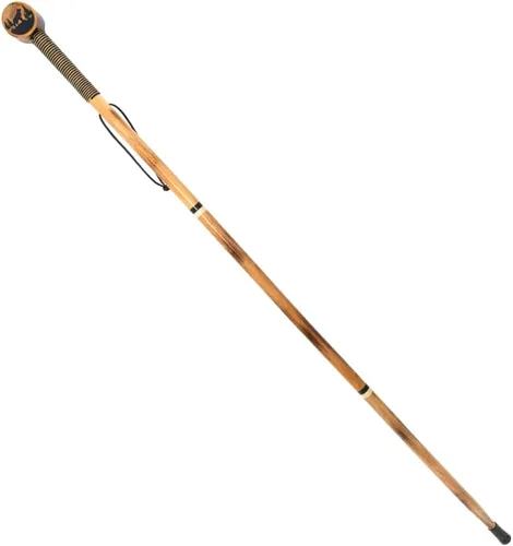 Miniatura 2 de SE 3 piezas de 55" bastón de madera de pino desmontable para caminar/senderismo con punta de metal, punta de goma reforzada y bolsa de viaje