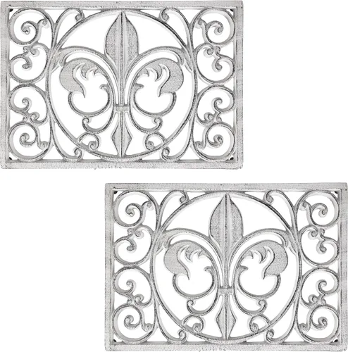 Miniatura 10 de Lulu Decor, Juego de 2 salvamanteles rectangulares de hierro fundido de 10 x 6 pulgadas, para platos calientes u ollas, salvamanteles duraderos