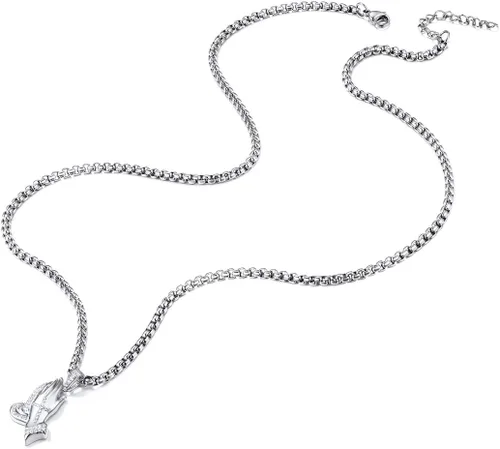 Miniatura 4 de U7 Colgante de cruz ortodoxa rusamanos rezandosigno de Ichthys para hombres y mujeres, acero inoxidable chapado en oro de 18 quilates, collar