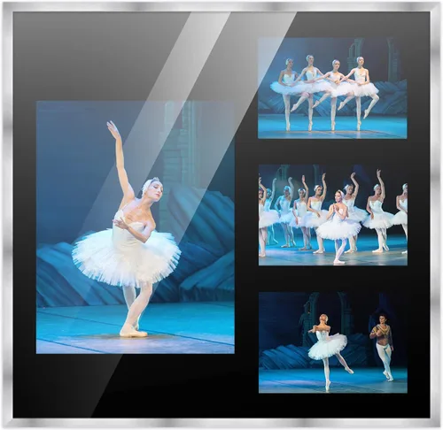 Miniatura 40 de Marcos de fotos modernos para decoración de pared, marco de collage de fotos de 8 x 10 pulgadas, acabado negro con paspartú negro para dos fotos