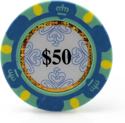 Miniatura 8 de Versa Games Monte Carlo - Fichas de póquer de arcilla de 0.48 oz de peso, paquete de 50 unidades (elegir colores)