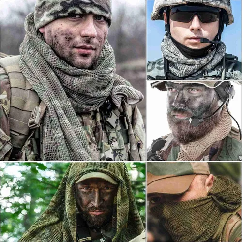 Miniatura 4 de Velo de Francotirador, Bufanda Táctica de Malla de Camuflaje para Caza, Tiro, Fotografía Silvestre, Actividades Militares al Aire Libre