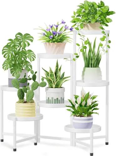 Miniatura 11 de iDavosic.ly Soporte grande para plantas de 6 niveles para interiores, 10 pulgadas de ancho de metal de esquina alta para múltiples plantas, estante