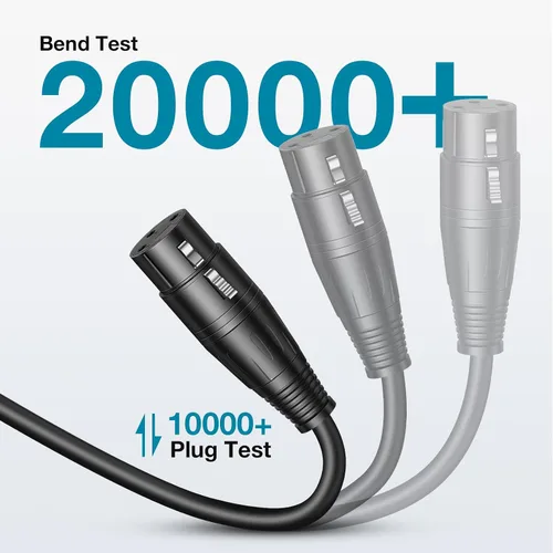 Miniatura 3 de InnoGear XLR - Cables de micrófono, 3 pies, paquete de 2 cables de cobre sin oxígeno macho a hembra de 3 pines, cable de micrófono XLR equilibrado
