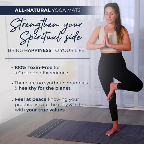 Miniatura 2 de Y O Gayo Tapete de Yoga Orgánico Hecho a Mano fabricado con 100% Algodón Orgánico Tapete de Yoga - Alfombra de Yoga Natural para Ejercicio