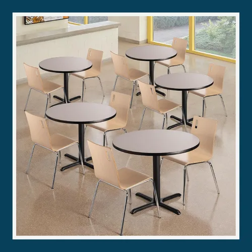 Miniatura 8 de OEF Furnishings OEFCT13636XDGY Mesa de café prémium de grado comercial para restaurante y sala de descanso