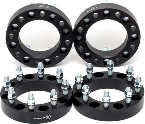 Miniatura 17 de Espaciadores de Rueda Forjados Negros 8x6.5 Pulgadas 1.5 Pulgadas con Pernos 14x1.5 Compatibles con Chevrolet GMC 8 Lug 8x165.1 para 1999-2010