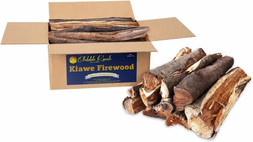 Troncos de leña hawaianos Kiawe – de Ohikilolo Ranch – Ideal para parrillas, ahumadores, hornos de pizza, estufas, fogatas y chimeneas – Caja de