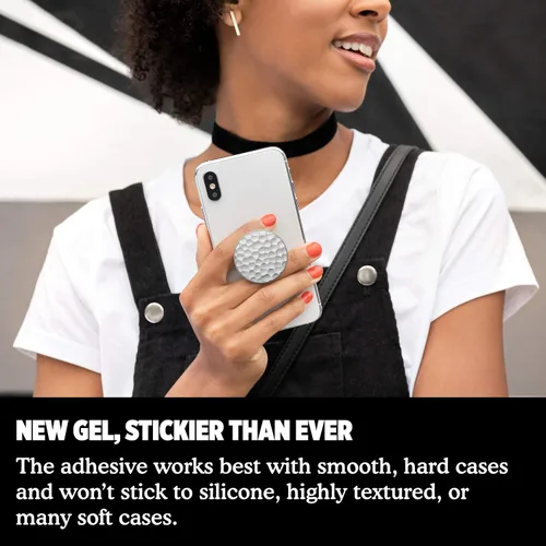 Miniatura 6 de PopSockets: PopGrip - Soporte extensible y agarre con tapa intercambiable para teléfonos y tabletas, metal martillado plateado