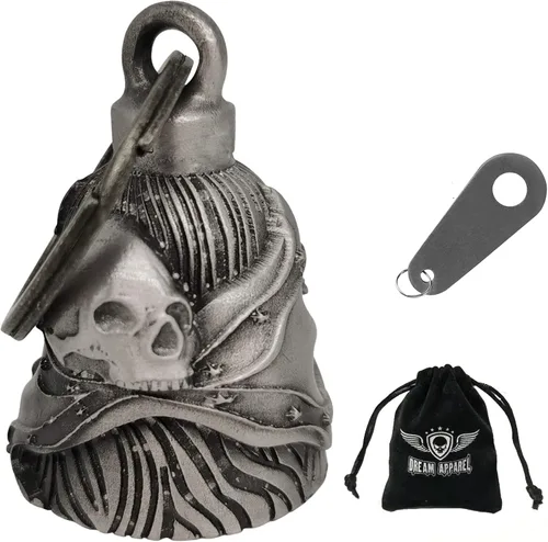 Miniatura 29 de Dream Apparel Campanas de motocicleta para motociclistas, accesorios de campanas pesadas y llavero para la suerte Viaja para vivir