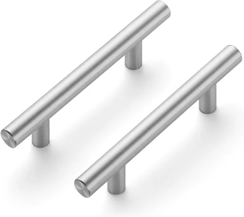 Miniatura 22 de JOY DECOR - Paquete de 5 tiradores de 4 pulgadas para armarios con orificio central de 2-1/2 pulgadas, herrajes de latón cepillado para armarios