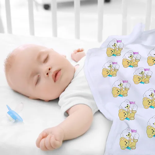 Miniatura 5 de Boao 2 mantas de sublimación para bebé de 30 x 40 pulgadas, manta blanca blanca para recibir bebé, mullida, suave y cálida, manta para bebé recién