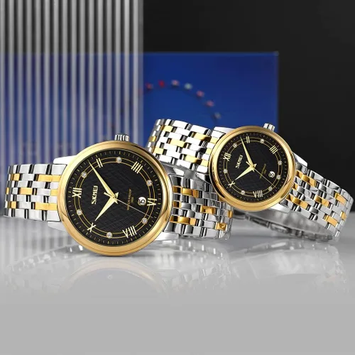 Miniatura 3 de SKMEI Watches for Couples Men and Women His and Hers Pair Watch Set Husband Wife Valentines Matching Wedding Gifts Classic Stainless Luxry Business