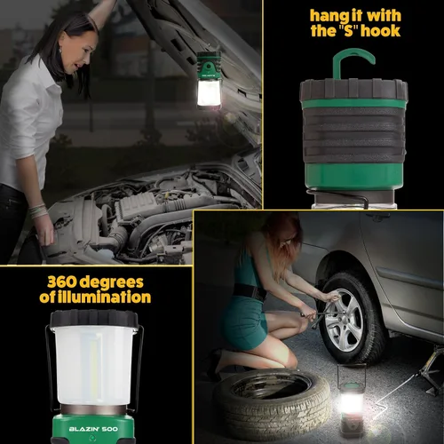 Miniatura 3 de Linterna LED más brillante para campamento y huracán, funciona con pilas.