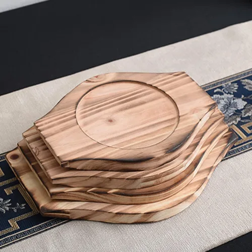 Miniatura 8 de BESTonZON Bandeja de madera para salvamanteles de hierro fundido