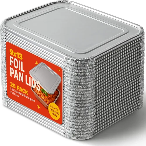 Miniatura 10 de Stock Your Home Sartenes de aluminio de 9 x 13 (paquete de 20) – Bandeja de papel de aluminio desechable y reciclable – Sartenes profundas de mesa