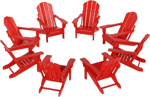 Miniatura 14 de HDPE Laguna Silla Adirondack plegable de polietileno (juego de 2), teca