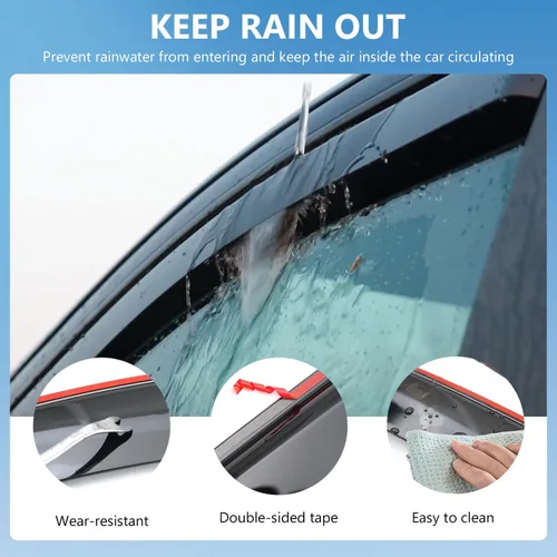 Miniatura 5 de Xipoo Deflector de lluvia compatible con Ford F150 SuperCrew 15-25 Raptor F250 F350 F450 F550 Repuesto para accesorios 15-25 F-150