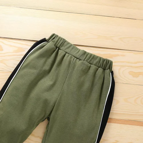 Miniatura 6 de itkidboy Conjunto de 2 piezas de ropa de bebé niño con capucha y sudadera con bloques de color + pantalones