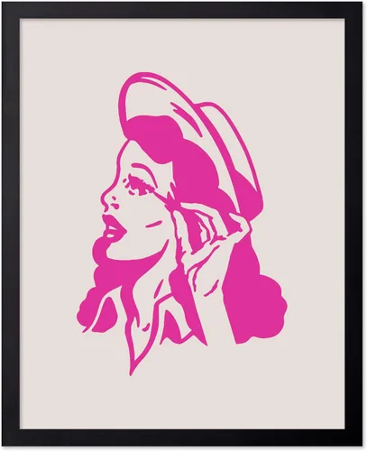 Miniatura 73 de Poster Master Póster retro de vaquera rosa con texto en inglés "Raise Hell", diseño de pared occidental, regalo para hombres y mujeres, decoración