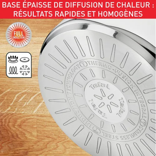 Miniatura 3 de Tefal Intuition XL - Olla de acero inoxidable 18/10, 14.2 in, 17,5 L, acero inoxidable 18/10, asas remachadas resistentes, tapa de cristal, metálico