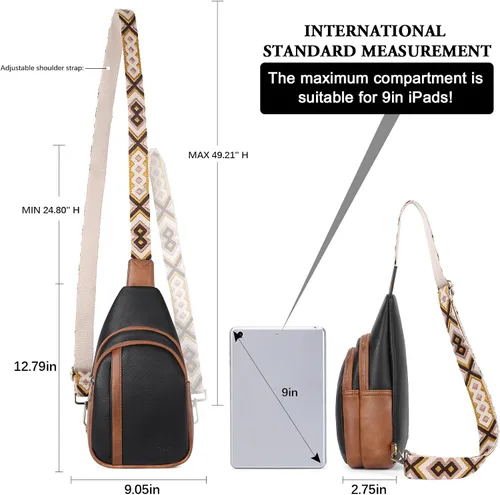 Miniatura 4 de Bolsos cruzados CLUCI para mujer y hombre, bolso bandolera de cuero, mochila de cuerpo cruzado para mujer, regalos para mujeres, cumpleaños, único