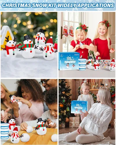 Miniatura 5 de Kit de manualidades de Navidad, paquete de 8 piezas de muñeco de nieve, adornos de Navidad, kit de construcción de muñeco de nieve, decoración