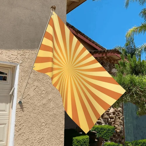 Miniatura 8 de Banderas para exteriores, retro de los años 60, bandera de jardín de verano de doble cara, banderas de patio de 3 x 5 pies, decoración de jardín