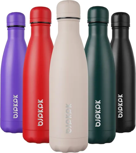 Miniatura 50 de BJPKPK Botellas de agua de acero inoxidable con aislamiento de 17 onzas, mantiene el frío y el calor, brillante oro rosa Oro rosa brillante