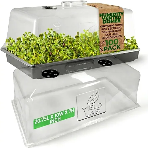 Miniatura 11 de Bandeja de propagación de plantas de plástico negro de 10 x 20 pulgadas (paquete de 10) - Bandejas de cultivo para jardín, plantación, plántulas