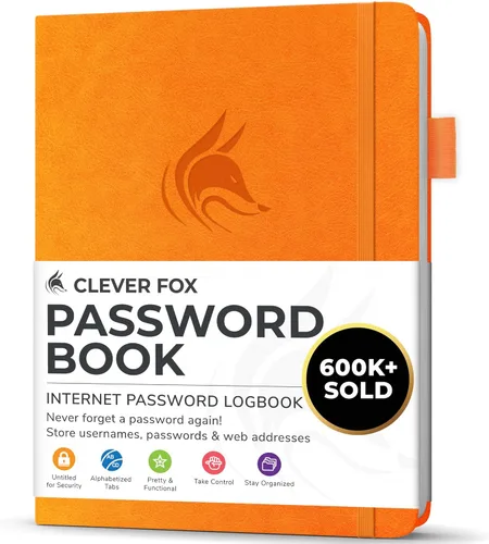 Miniatura 40 de Clever Fox - Libreta de contraseñas con pestañas alfabéticas, organizador de direcciones de Internet, tamaño grande, para inicios de sesión en Azul