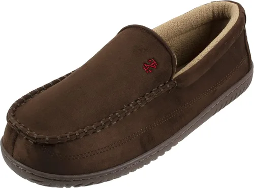 IZOD - Pantuflas tipo mocasín de dos tonos para hombre, cálidas, suaves, clásicas y sin cordones, tallas de 8 a 13 para hombre